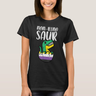 Non Bino Saur Nonbinary Dinosaur Trex Enby Nb Prid T Shirt