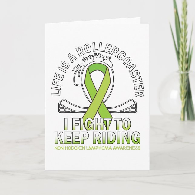 Non hodgkin lymphoma cancer awareness lime ribbon kort (Framsida)