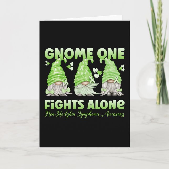 Non Hodgkin Lymphoma Cancer Lime Ribbon Gnome Kort (Framsida)