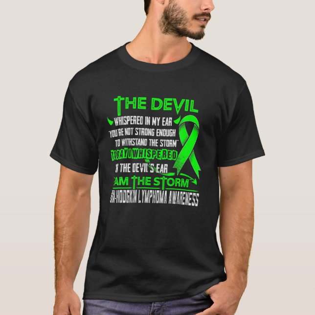 Non-Hodgkin Lymphoma Jag är Stormen Djävulen T Shirt (Framsida)