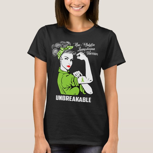 Non-Hodgkin Unbreakable lymfkörtelcancerkrigare T Shirt (Framsida)