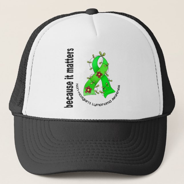 Non-Hodgkins lymfkörtelcancerblommaband 3 Truckerkeps (Framsida)