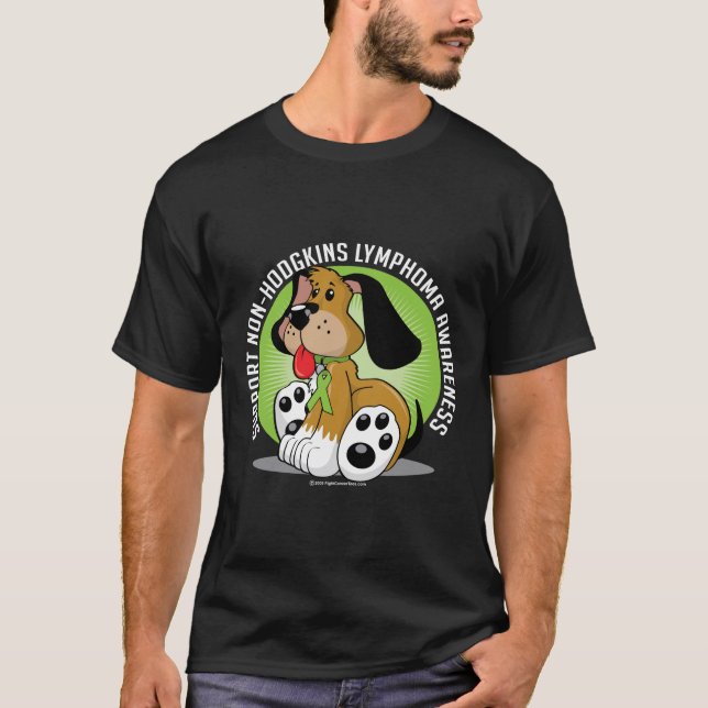 Non-Hodgkins lymfkörtelcancerhund T Shirt (Framsida)