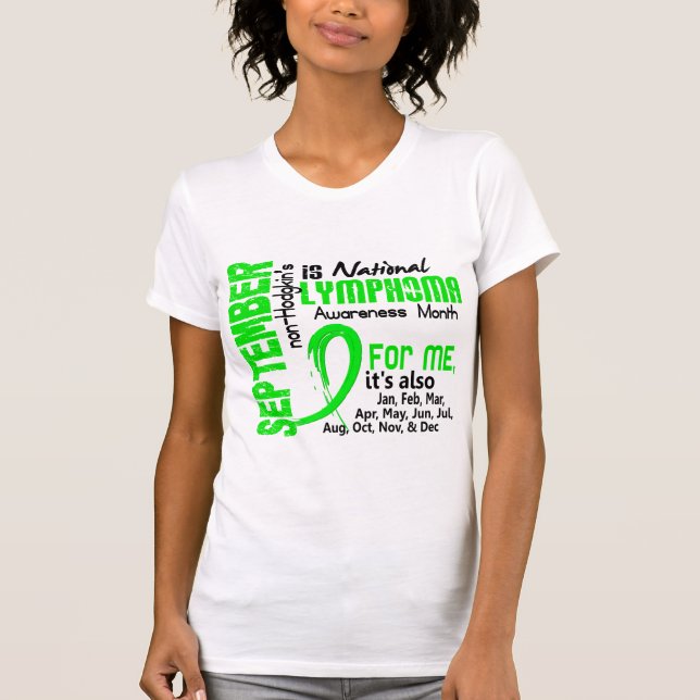 Non-Hodgkins lymfkörtelcancermedvetenhetmånad för T-shirt (Framsida)
