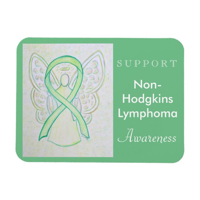 Non-Hodgkins Lymphoma Awareness Angel Magnet (Horisontell)
