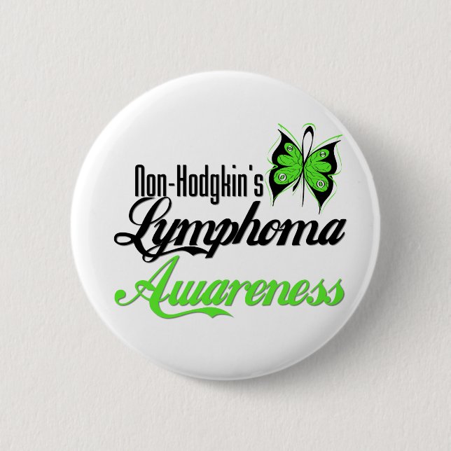 Non Hodgkins Lymphoma Awareness Butterfly Knapp (Framsida)