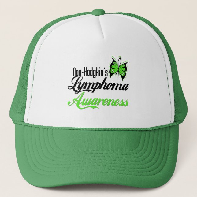 Non Hodgkins Lymphoma Awareness Butterfly Truckerkeps (Framsida)