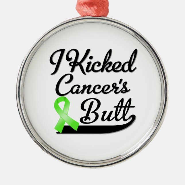 Non-Hodgkins lymphoma Cancer I Kicked Butt Julgransprydnad Metall (Framsidan)