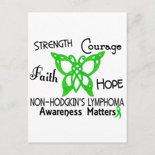 Non-Hodgkins Lymphoma Celtic Butterfly 3 Vykort