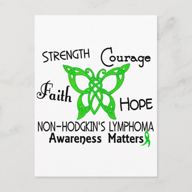 Non-Hodgkins Lymphoma Celtic Butterfly 3 Vykort (Framsida)