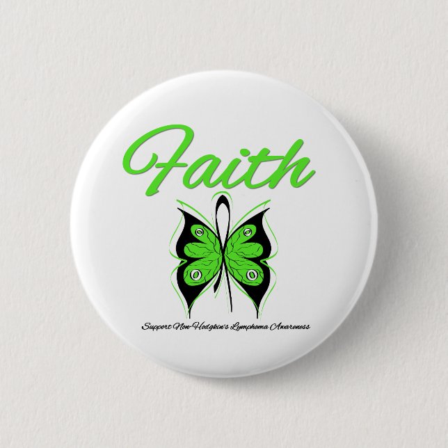 Non Hodgkins Lymphoma Faith Butterfly Ribbon Knapp (Framsida)