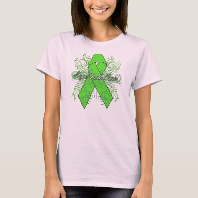Non-Hodgkins Lymphoma Flourish Hope Faith Cure Tee (Framsida)