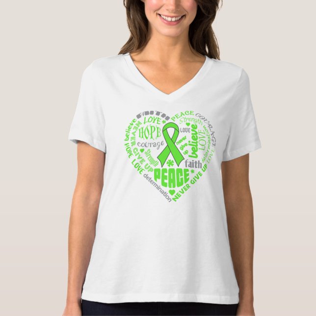 Non-Hodgkins Lymphoma Heart Ord T Shirt (Framsida)
