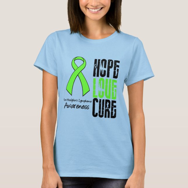 Non-Hodgkins Lymphoma Hope Kärlek Cure Ribbon T Shirt (Framsida)