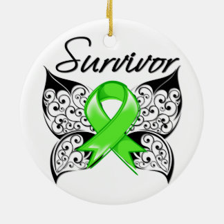Non-Hodgkins Lymphoma Survivor Butterfly Julgransprydnad Keramik