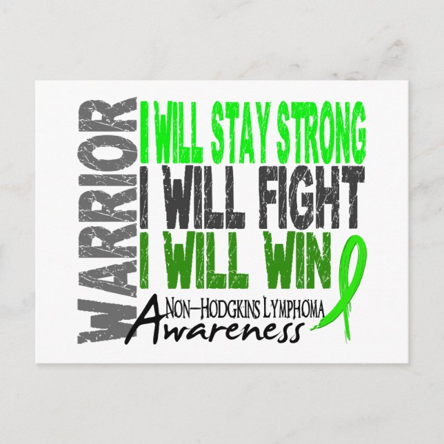 Non-Hodgkins Lymphoma Warrior Vykort (Framsida)