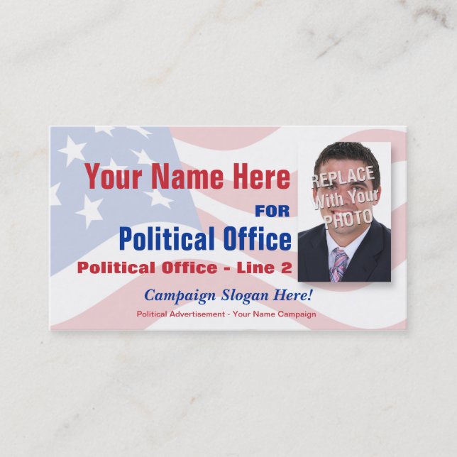 Non-Partisan politisk valkampanj Visitkort (Framsida)