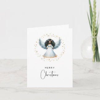 Non Photo Folded Christmas Card Black Angel Helgkort