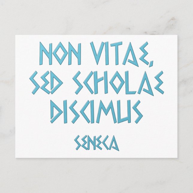Non vitae sed scholae discimus Seneca Vykort (Framsida)