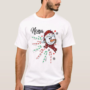 Nona Snögubbe Candy cane jul Julafton Funny T Shirt
