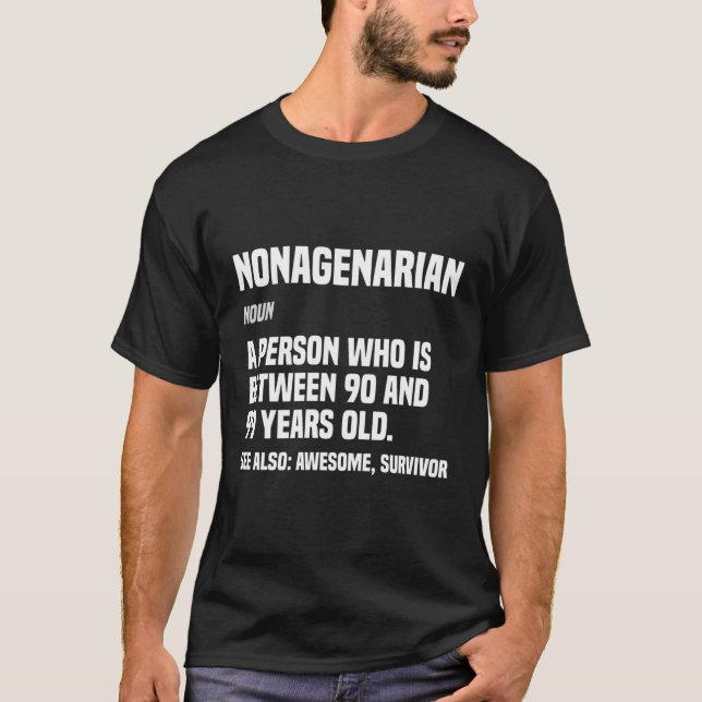 Nonagenarian Definition 90 90:e T Shirt (Framsida)