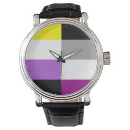 Nonbinary Asexual Dual Pride Flag Armbandsur