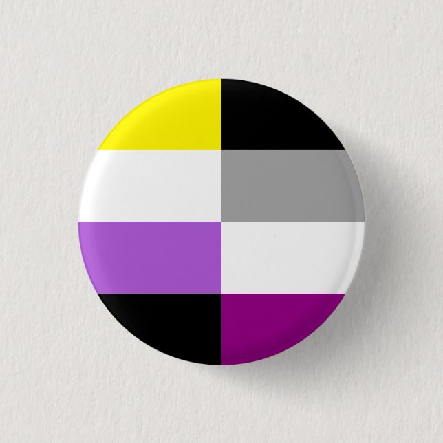 Nonbinary Asexual Dual Pride Flag Knapp (Framsida)