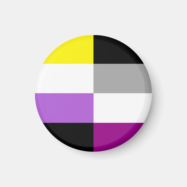 Nonbinary Asexual Dual Pride Flag Magnet (Framsidan)