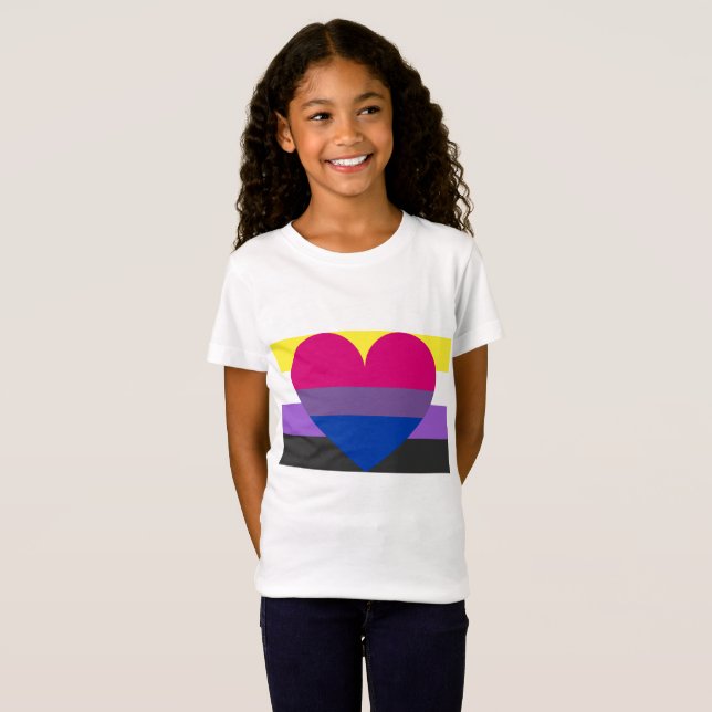Nonbinary bisexuell person t shirt (Hel framsida)