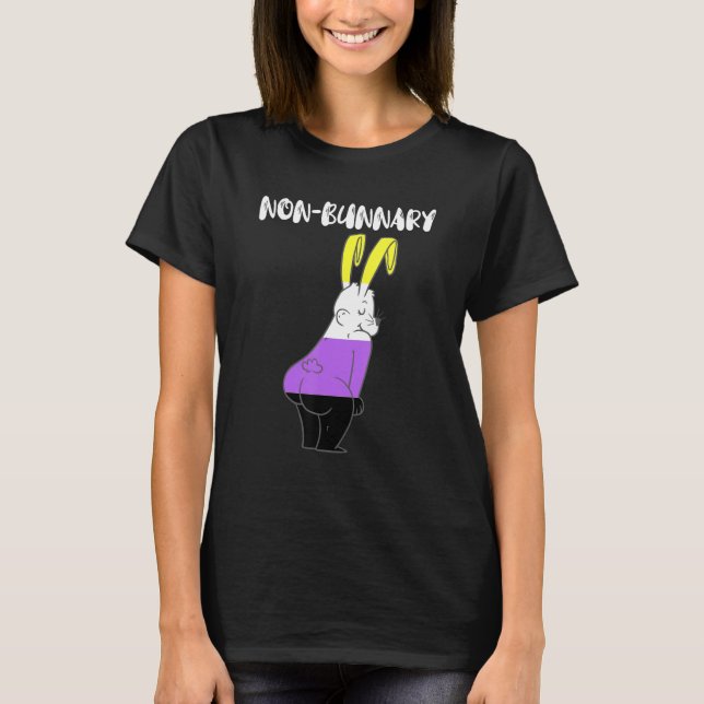 Nonbinary Bunny Nonbinary Flagga Genderfluid Lgbtq T Shirt (Framsida)