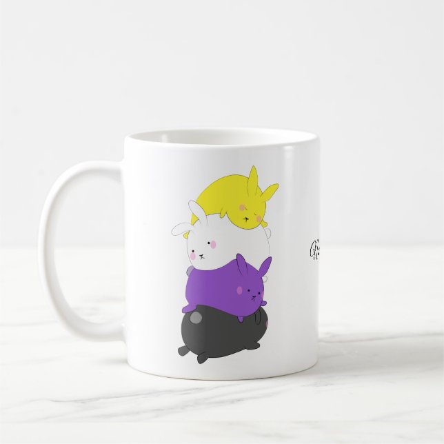 Nonbinary Bunny Rabbit Kaffemugg (Vänster)