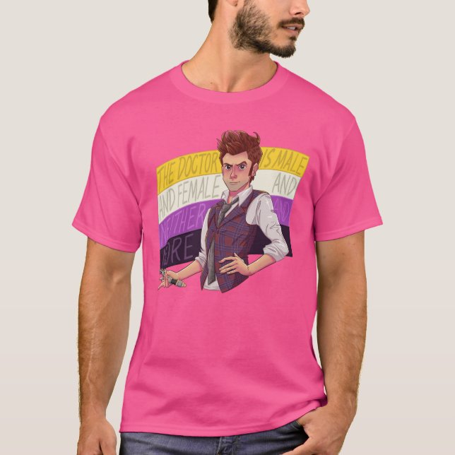 Nonbinary Doctor Who Fourteenth Doctor funny T Shirt (Framsida)