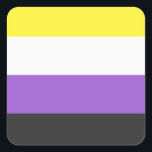 NonBinary Flag Fyrkantigt Klistermärke<br><div class="desc">Bei uns findest du eine einzigartige Kollektion mit moderne,  coole und lustige NonBinary Pride Motive. Stöbere durch unsere Vielfalt und finde jetzt Dein passendes Lieblingsteil!</div>
