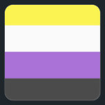NonBinary Flag Fyrkantigt Klistermärke<br><div class="desc">Bei uns findest du eine einzigartige Kollektion mit moderne,  coole und lustige NonBinary Pride Motive. Stöbere durch unsere Vielfalt und finde jetzt Dein passendes Lieblingsteil!</div>