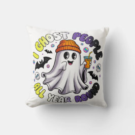 Nonbinary Funny Halloween - I Ghost People Kudde