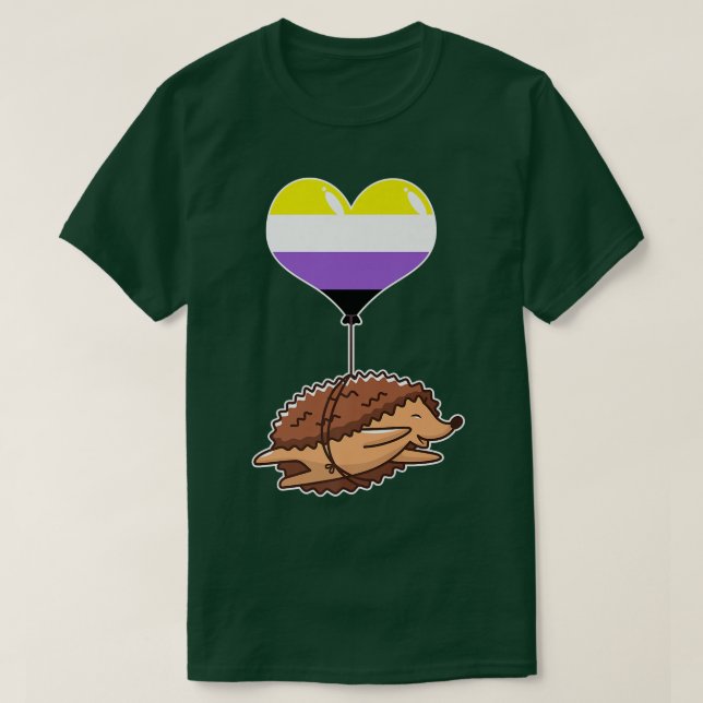 Nonbinary Hedgehog seual Identity Nonbinary gend T Shirt (Design framsida)