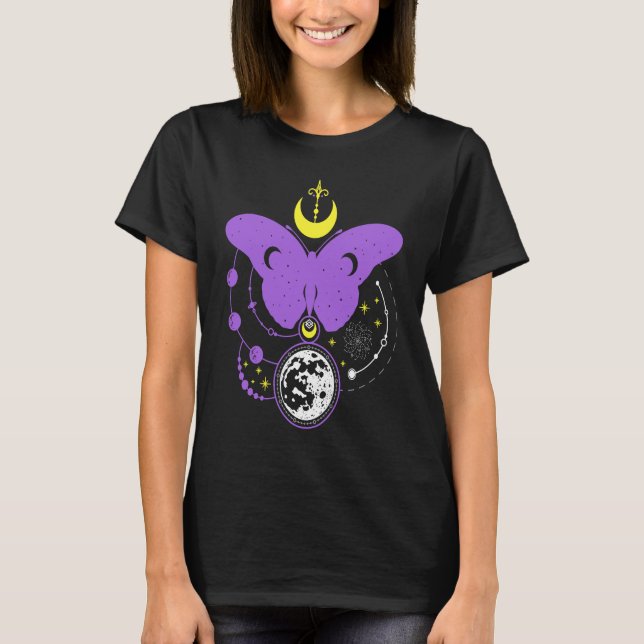 Nonbinary LGBTQ Mystical Butterfly Gay Pride LGBT  T Shirt (Framsida)