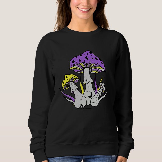 Nonbinary Mushroom LGBTQ Enby Pride NB LGBTQ LGBT T Shirt (Framsida)