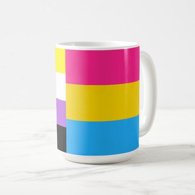 Nonbinary Pansexual Dual Pride Flag Kaffemugg (Framsida höger)