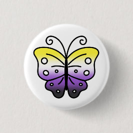 Nonbinary Pride Butterfly Pin Badge Knapp