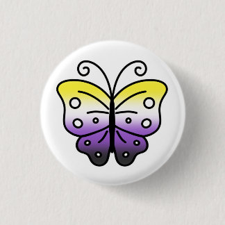 Nonbinary Pride Butterfly Pin Badge Knapp