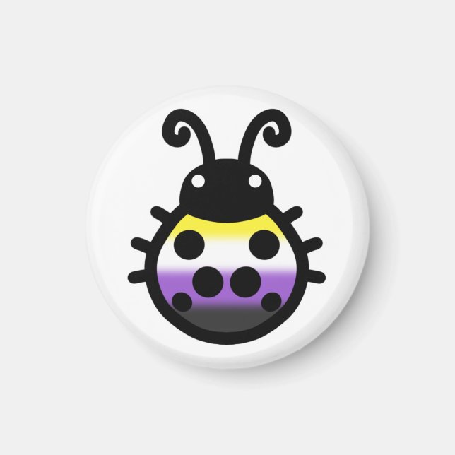Nonbinary Pride Ladybug Magnet (Framsidan)