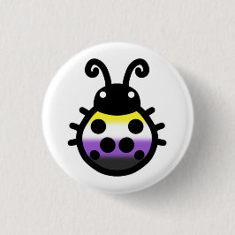 Nonbinary Pride Ladybug Pin Badge Knapp