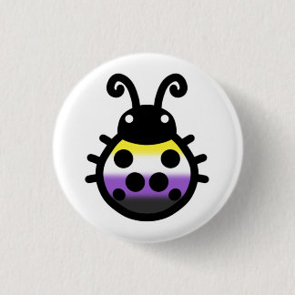 Nonbinary Pride Ladybug Pin Badge Knapp