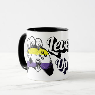 Nonbinary Pride Level Up Tiger Paw Controller Mug Mugg