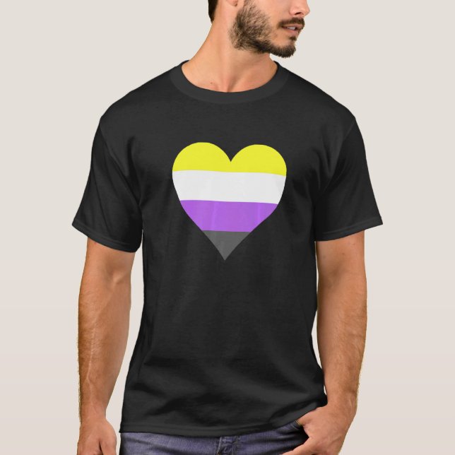 Nonbinary Pride LGBT Nonbinary Heart Nonbinary Fla T Shirt (Framsida)