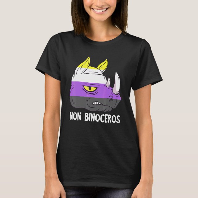 Nonbinary Rhinoceros LGBTQ Nonbinary Flagga Nonbin T Shirt (Framsida)