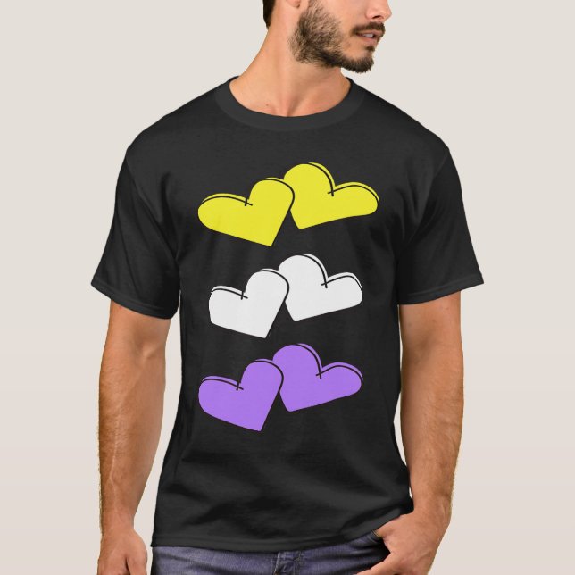 Nonbinary Valentine's Day Love LGBTQ LGBT NB Enby T Shirt (Framsida)