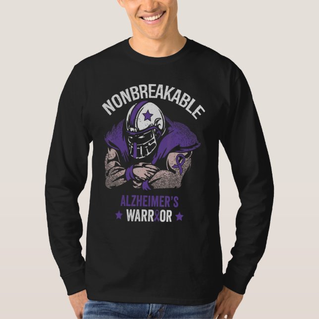 Nonbreakable Alzheimers Awareness Supporter Ribbon T Shirt (Framsida)