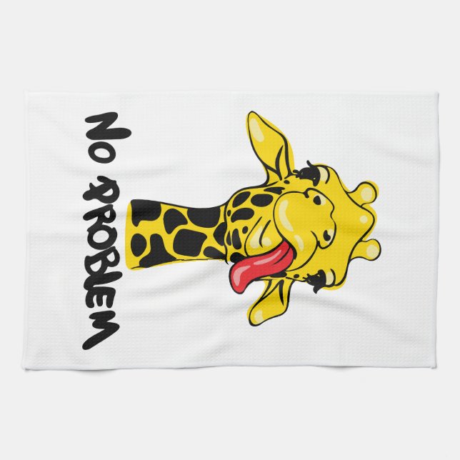 Nonchalant Giraff: Inget PROBLEM Attityd Kökshandduk (Horisontell)